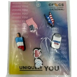 NWT Croc Jibbitz Charms American Pride 5 Pack Uniquely You Gift